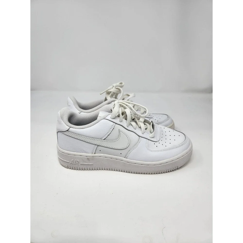 Nike Air Force 1 Boys Youth 5.5Y Triple White Swoosh Casual AF1 DH2920-111